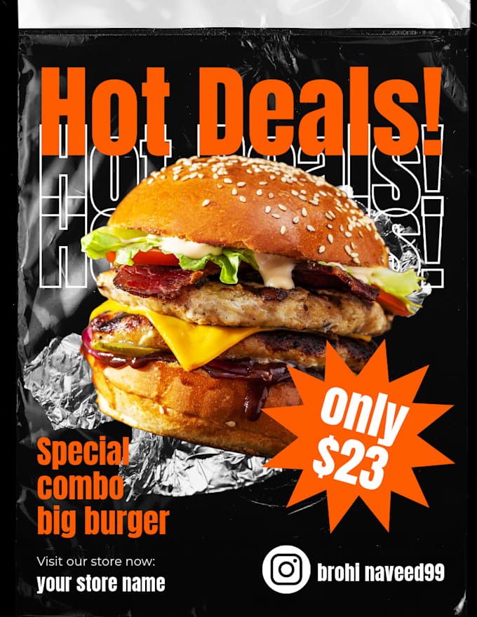 make beautiful add poster for your restaurants