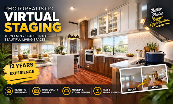 do photorealistic virtual staging for your empty or renovated space