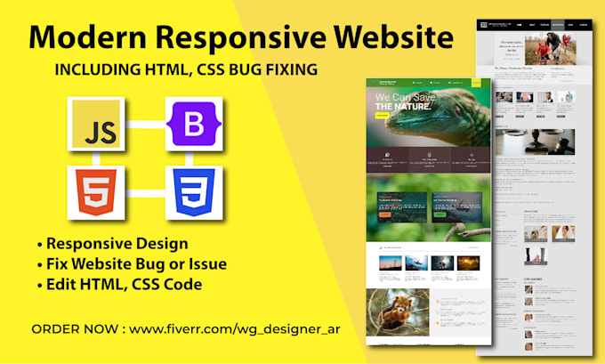 create responsive website or fix bug, edit HTML CSS
