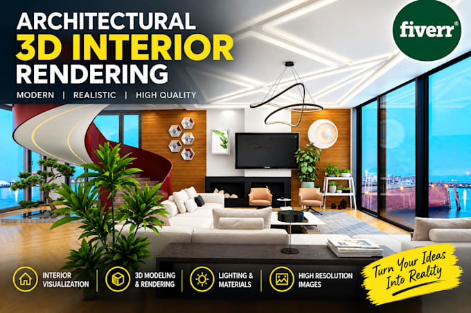 create photorealistic 3d interior renders and walkthroughs