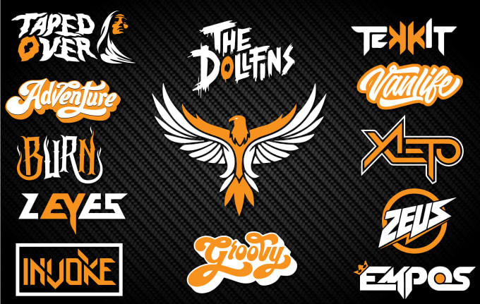 Diseño de música dj, banda, logotipo de rap y estilo tipográfico
