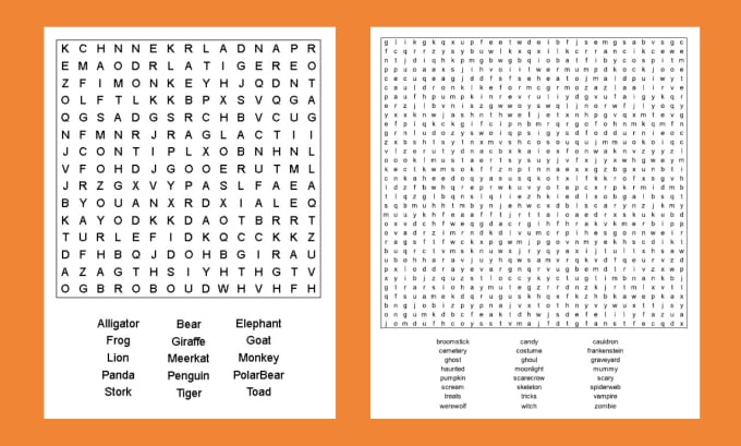 Create printable word search puzzles by Logic quest hq Fiverr