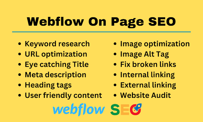 do webflow on page SEO for webflow website