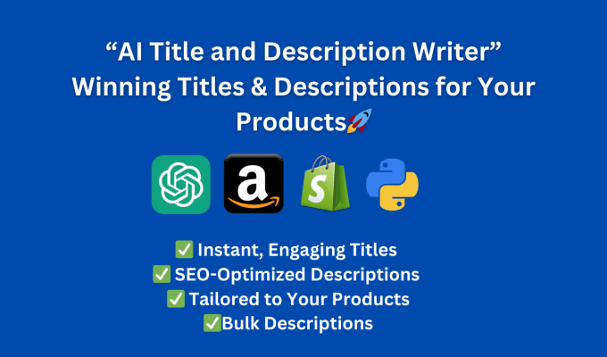 develop an ai automatic product title and description writer bot for ecommerce
