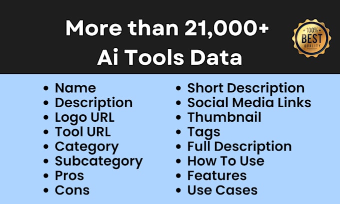 provide 21,000 ai tools data for your ai directory website