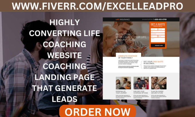 design responsive life coaching website coaching landing page that generate lead