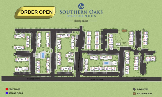 render site plan, subdivision plan, plot map