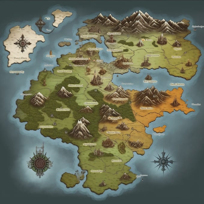 Make a fantasy map by Serabin Fiverr