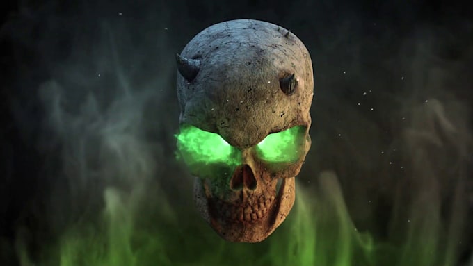 make horror skull halloween video, intro