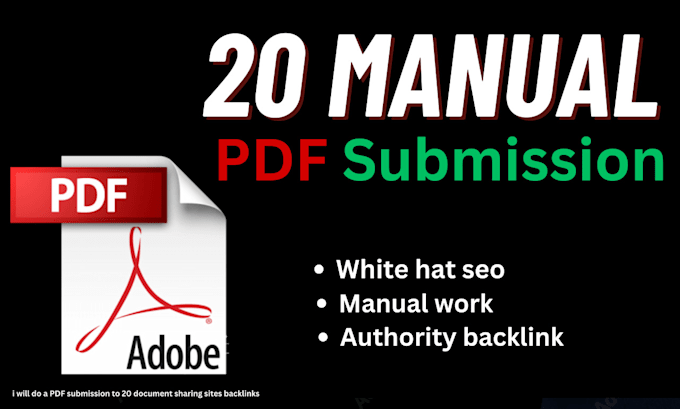 do a PDF submission to 20 document sharing sites backlinks