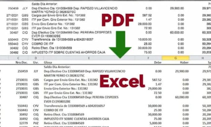 do typing job, convert any scanned or PDF files to excel, data entry