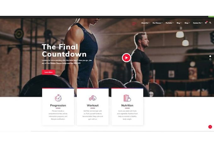 create an appealing gym exercise sports, and workout website