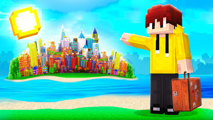 make a 2d minecraft thumbnail for your video