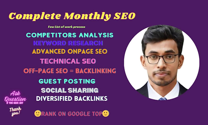 do complete monthly seo services for google rank your website