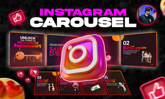 design attractive social media creative carousel posts for your instagram