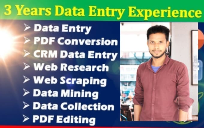 do data  entry and web research expert