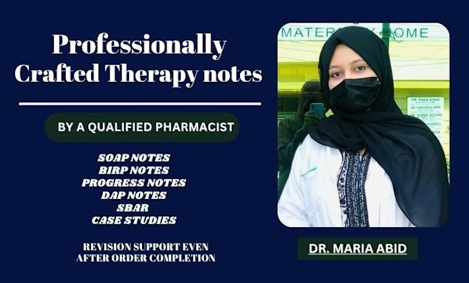 professionally write therapy notes, soap notes, case studies