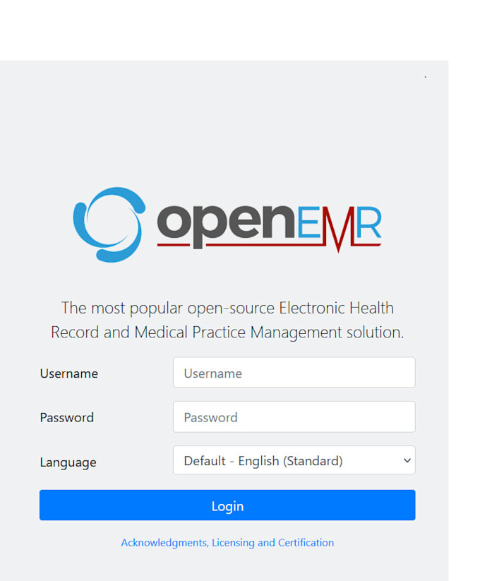 install, customize and configure your openemr instance