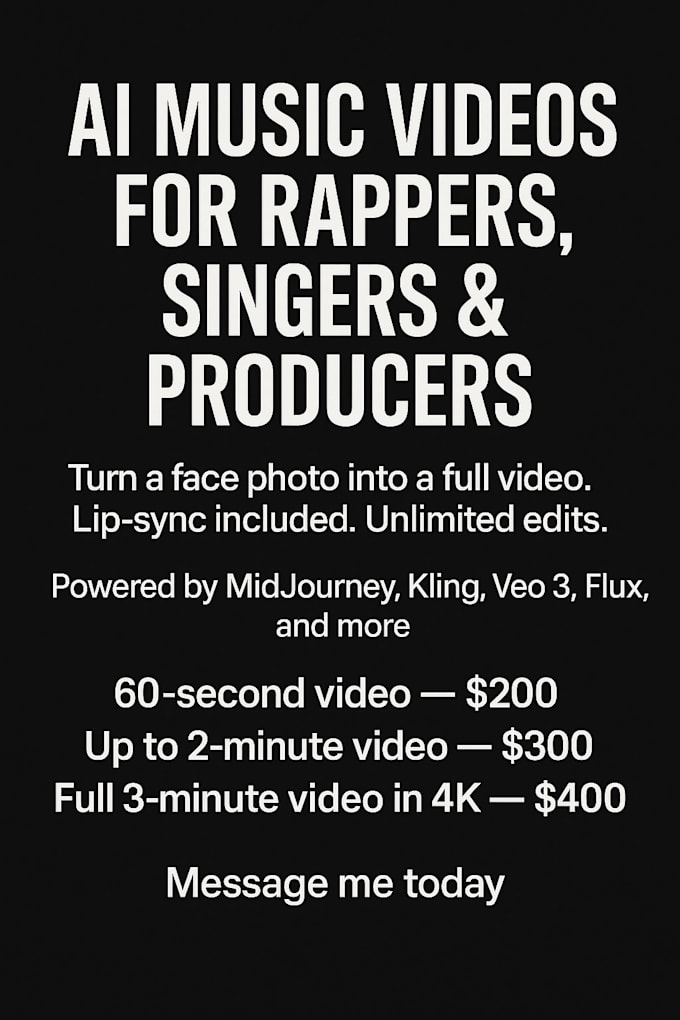 create ai music videos for artists and special events