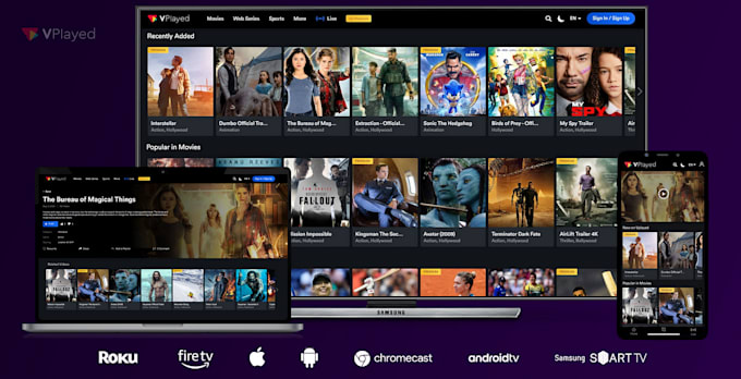 develop live streaming app,ott platform, live tv channel app