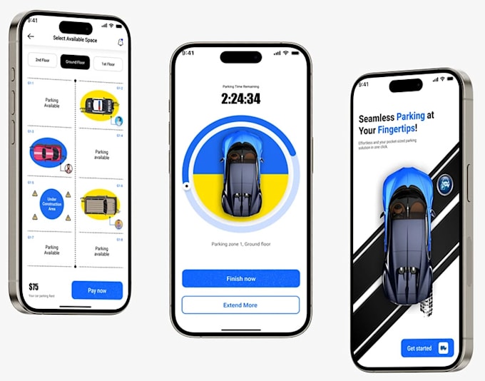 Entwicklung einer parkplatzapp, einer autovermietungsapp, einer