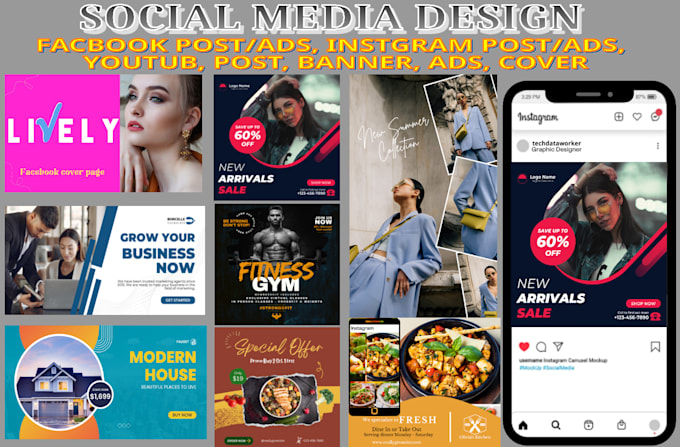 design canva facebook instagram youtube google linkedin post cover banner ads
