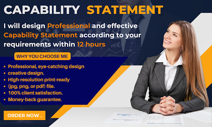 design business capability statement and company profile within 24 hours