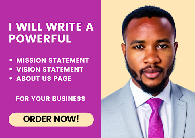 write a mission and vision statement, core values, about us, company profile