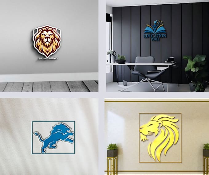 create branded 3d logo mockup design for you