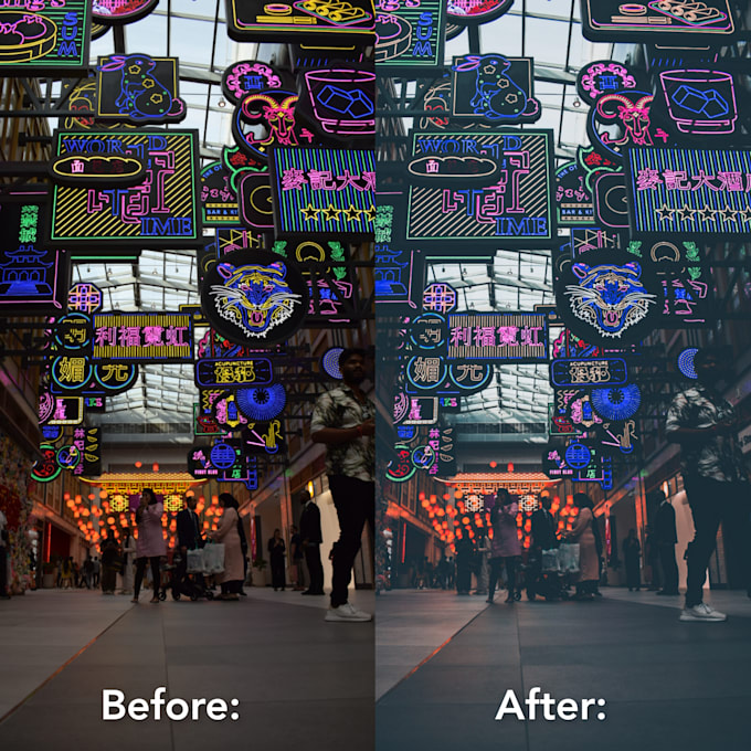 Do raw photo editing , text on picture, color grading, filters by