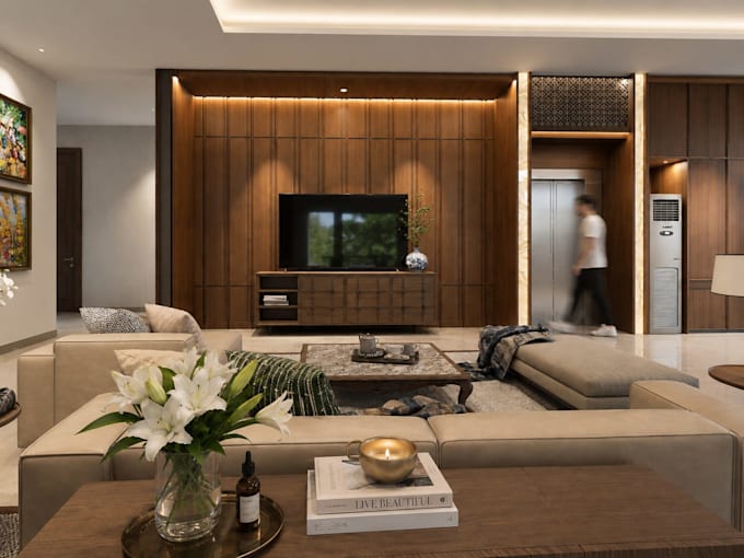 do realistic 3d interior design rendering for your apartment