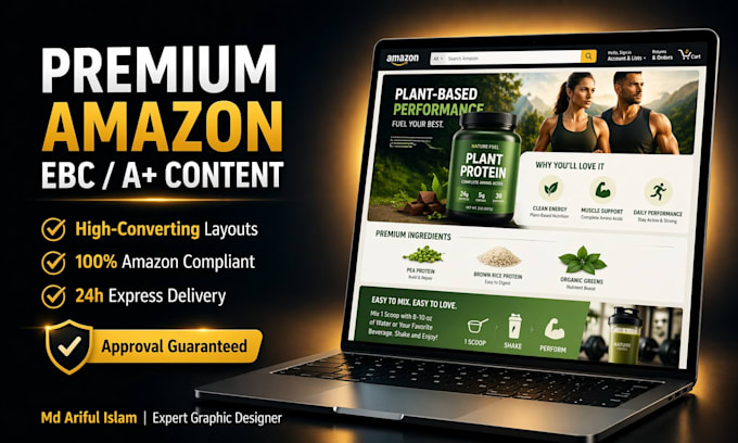 design premium amazon ebc a plus content, listing images and storefront