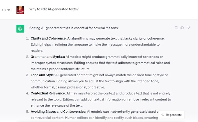 edit ai generated texts