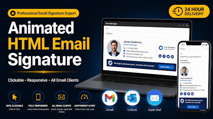 design a professional html email signature fast