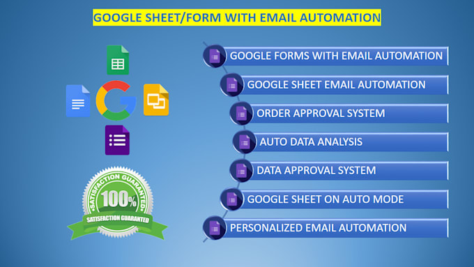 do google sheet automation, email automation, forms, order sheets