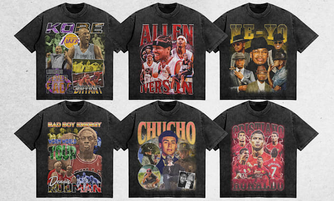 create custom 90s vintage bootleg design for tshirt