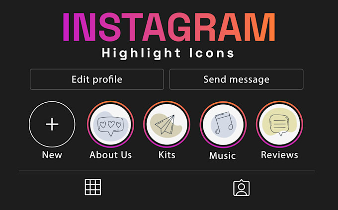 Design custom instagram highlight icon in 12hrs by Vicmangraphix | Fiverr