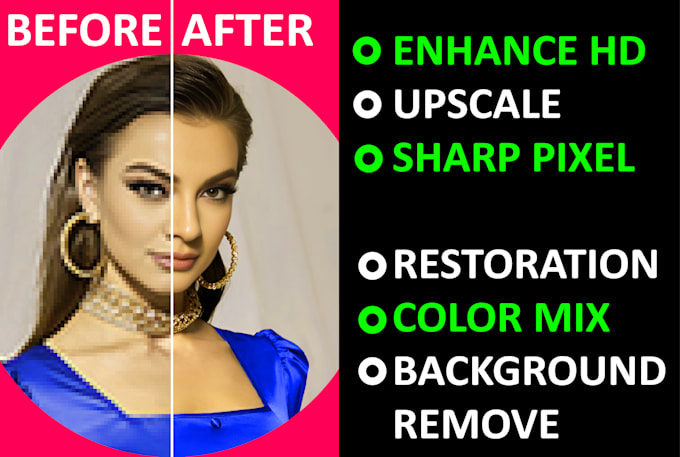 enhance, unblur, restoration, colorize, background remove photos