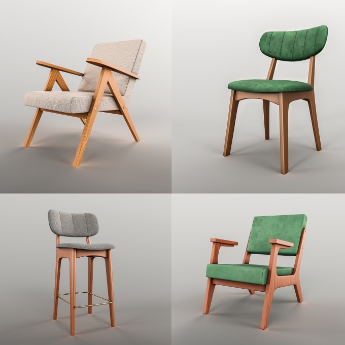 create 3d furniture models with realistic render