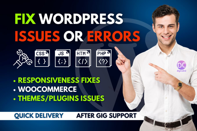 Fix Wordpress Website Issues Errors Bugs Css Elementor Divi Expert