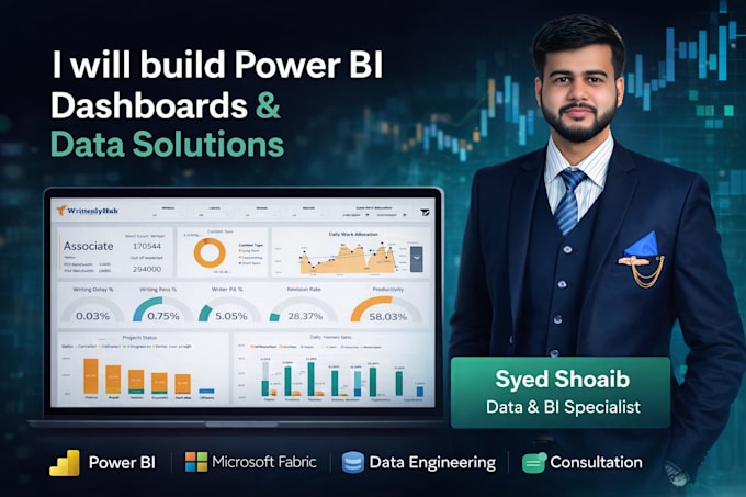 build professional power bi dashboards and excel reports for data visualization