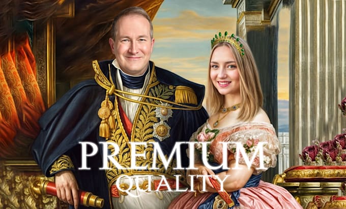 create a royal portrait for human in high quality
