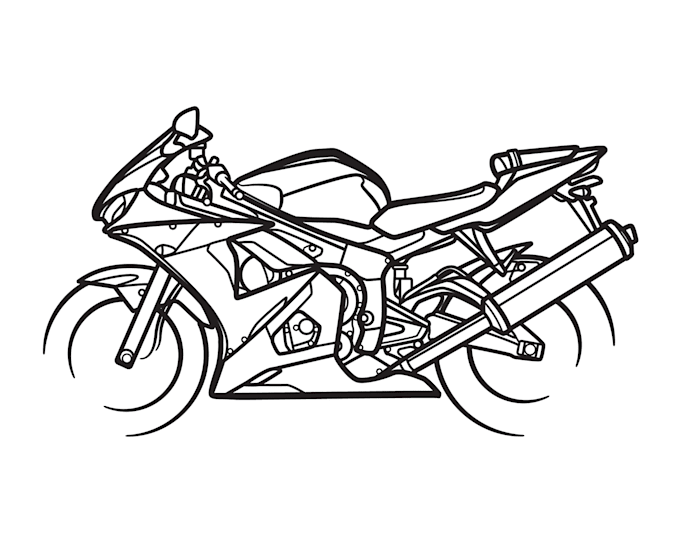 design silhouette vector motorbike and bicycle