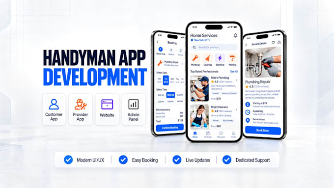 build a handyman app and home services booking website