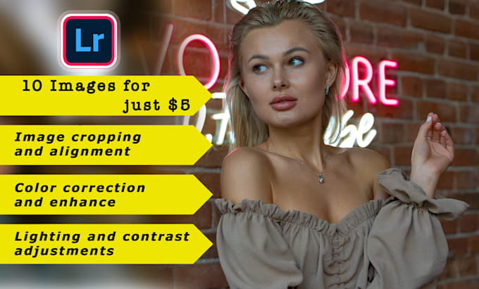 do basic image editing in lightroom 10 images for 5 usd