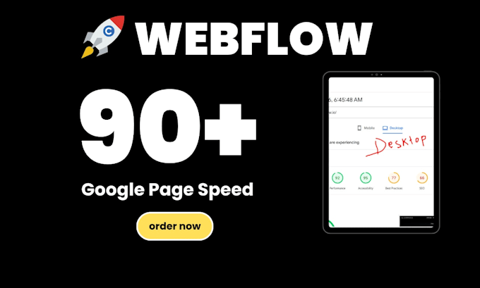 speed up webflow website upto 90 on pagespeed insight