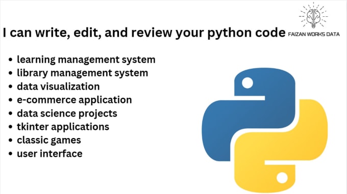 Create, write, edit and review code for python program by ... image.