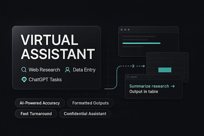 be your professional VA for web research, data entry, chatgpt