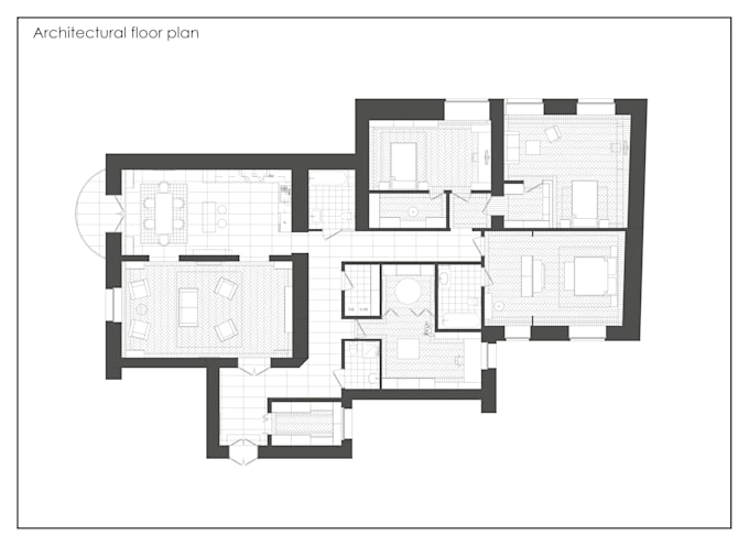 make architectural floor plan blueprints in dwg and PDF