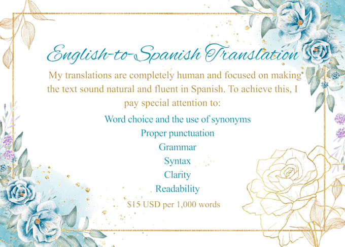 professionally translate from english to spanish